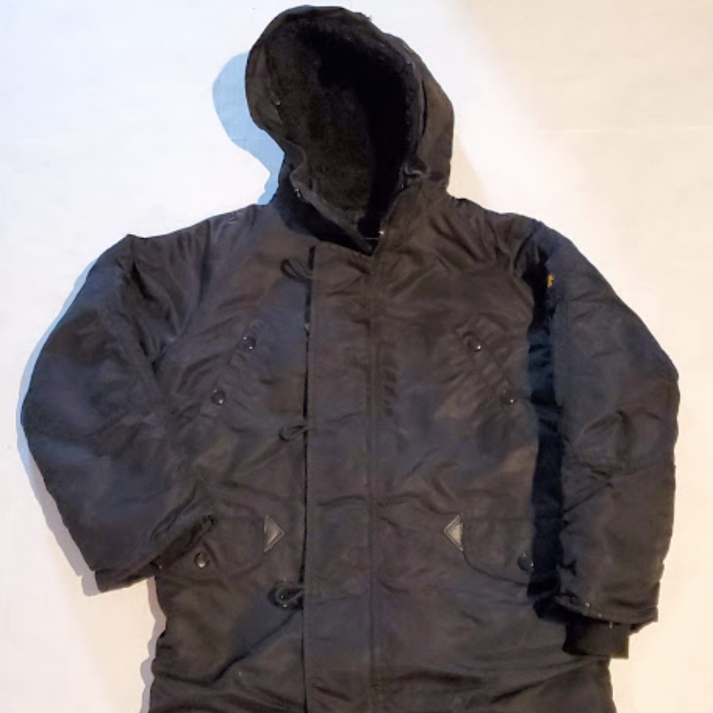 Youth Small Black Alpha Industries N-3B Parka